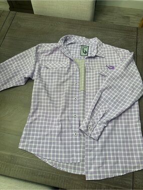 MOJO Mr Big - Men’s Lavender Plaid Button-Down Long Sleeve Shirt - sportswear